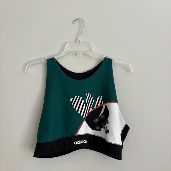 Adidas and Farm Green and Black Sports Bra - Picture 2 of 6